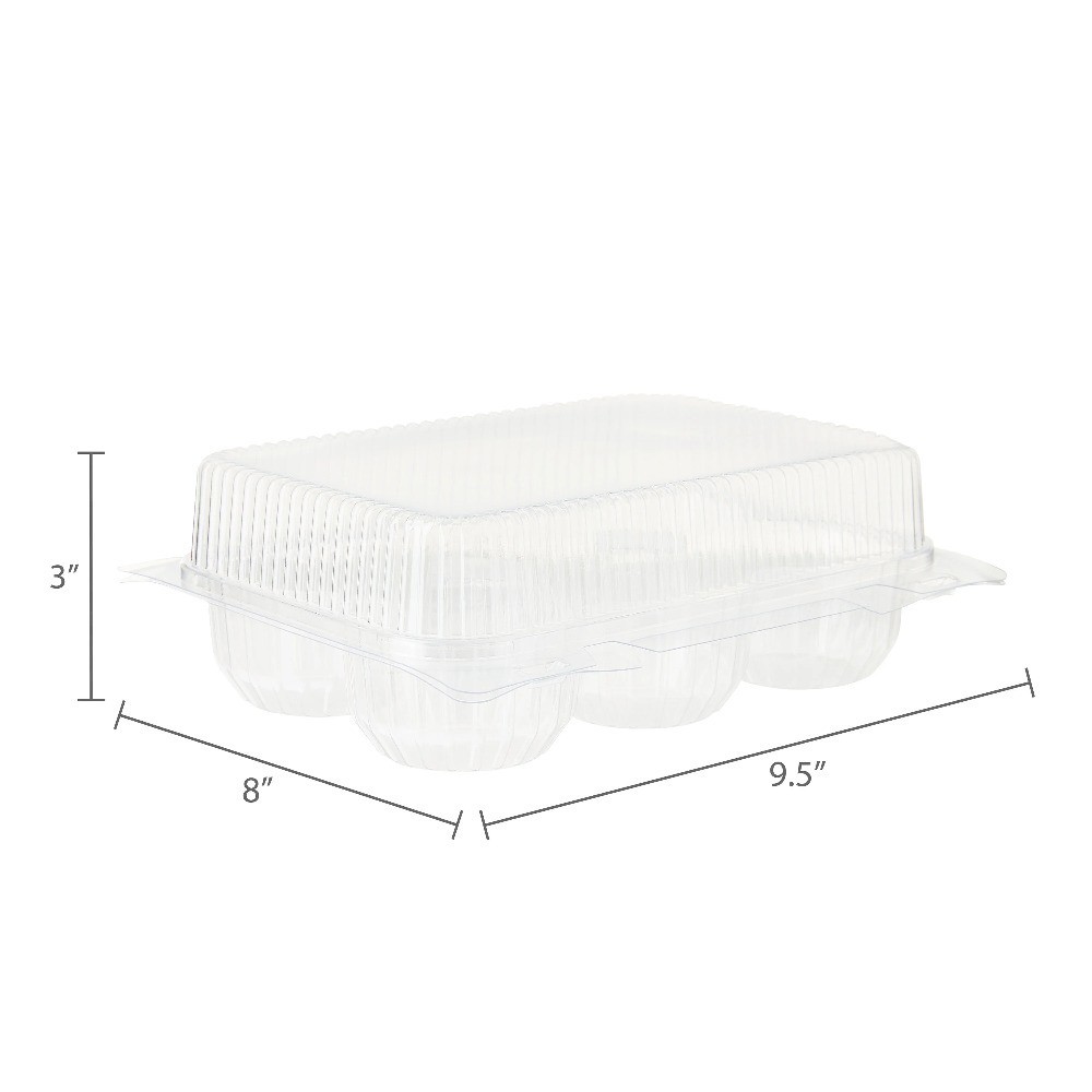 Clear Plastic Cupcake Boxes 4 Pack Bakery Display Containers with Lids