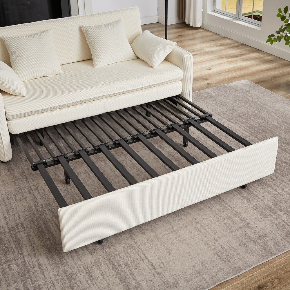 Convertible Sofa Bed 3 in 1 Multi-Function Folding Sleeper Sofa Bed w/ Pillows