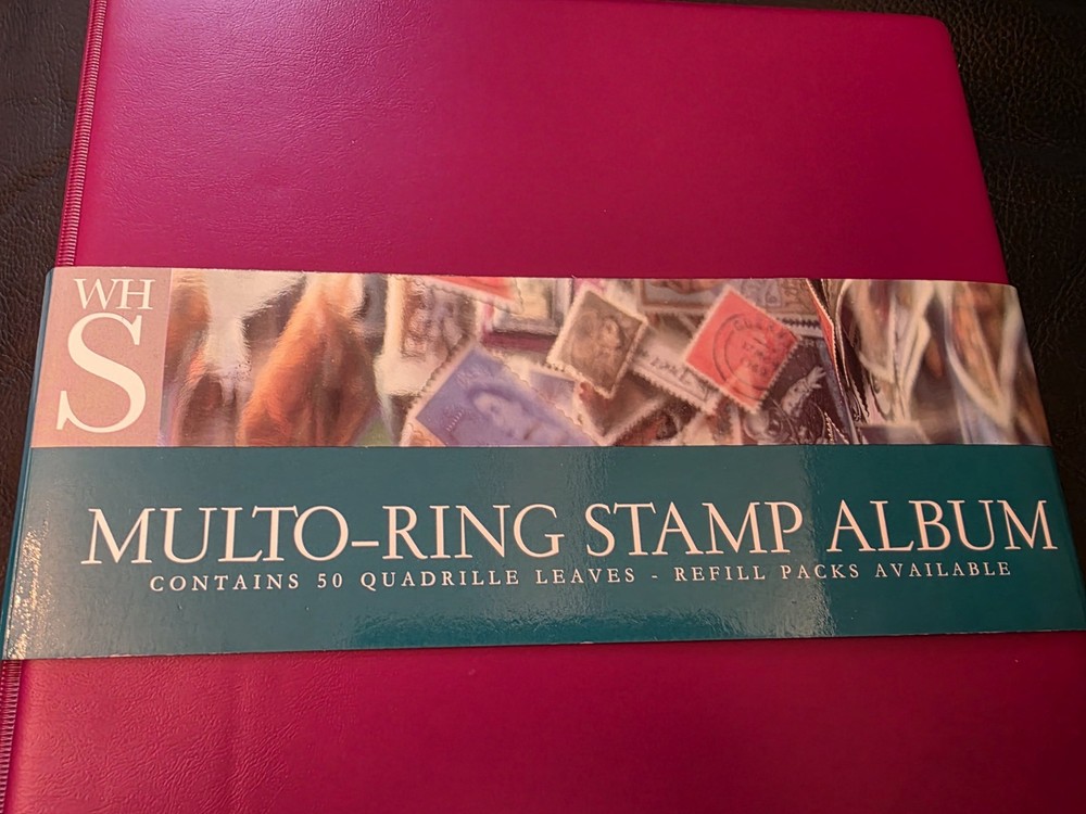 New WHS Red Multo Ring Multi Ring Stamp Album No insert Pages, Album Only