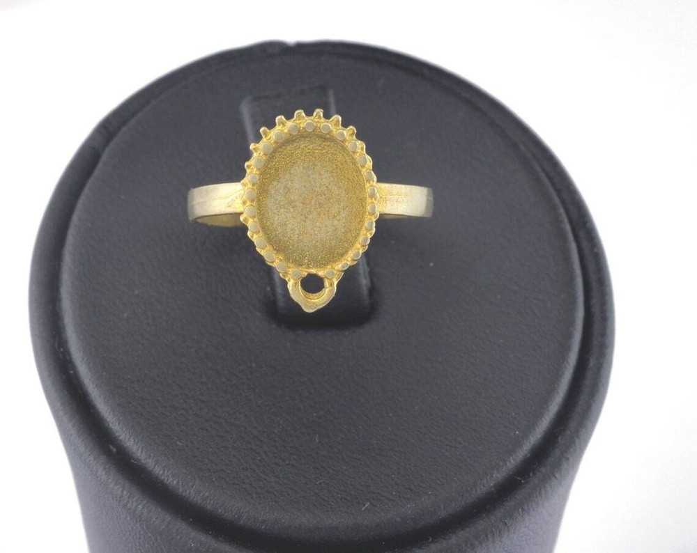 Adjustable Ring Bezel - Loop Raw brass (17mm 7US inner size - Adjustable ) 2678