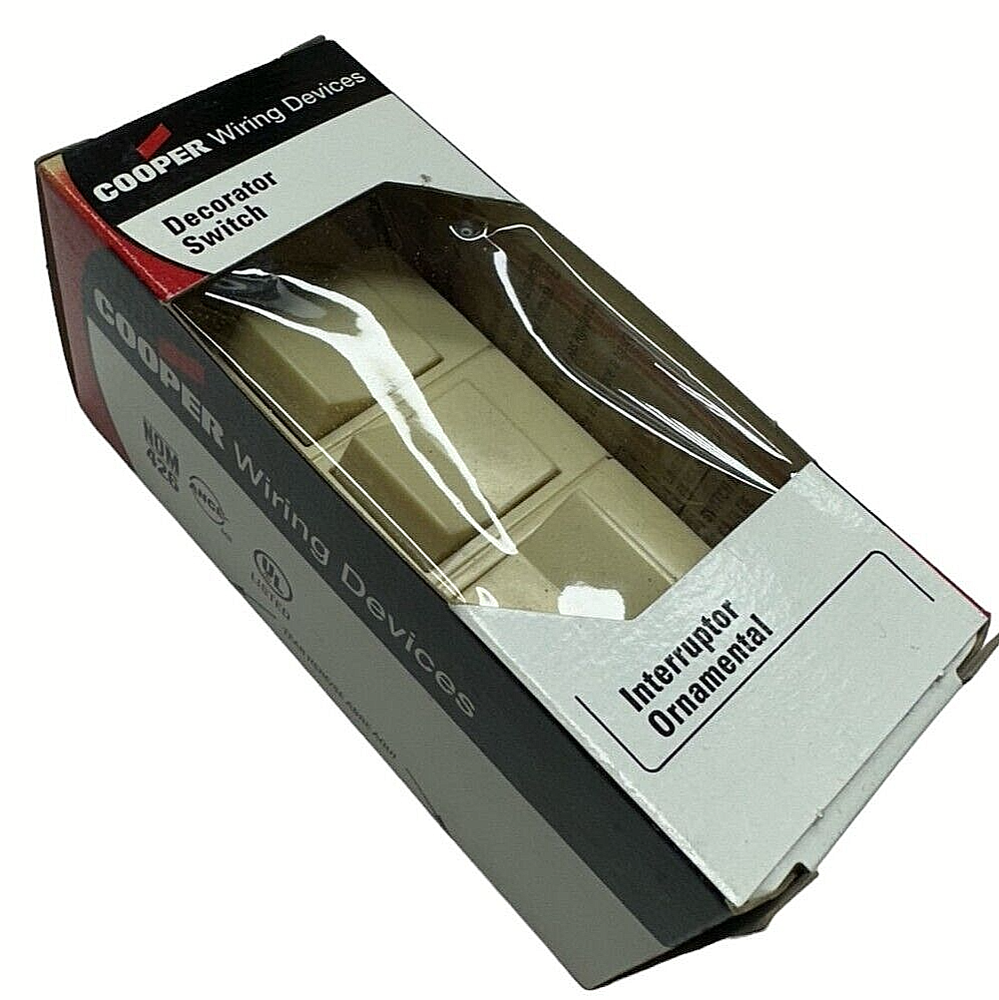 Cooper 3283V Ivory Combination Triple Single Pole Switch w/Ground 15A, 125V