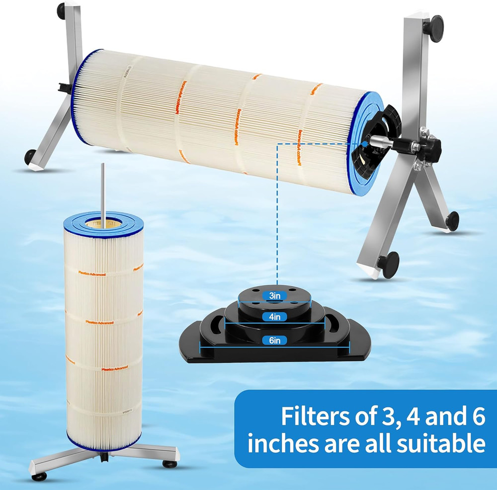 Pool Filter Cleaning System and Cleaner Stand Solid Aluminum Shaft- Compatible w