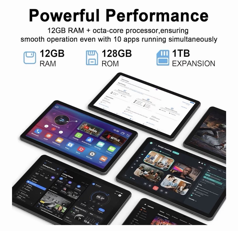 JUNINKE 11" Tablet | Android Tablet with Octa-core Processor |12G