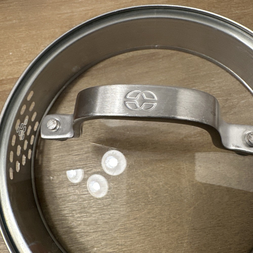 Calphalon Replacement Lid Strainer Glass Stainless High Handle 6.25” Inside