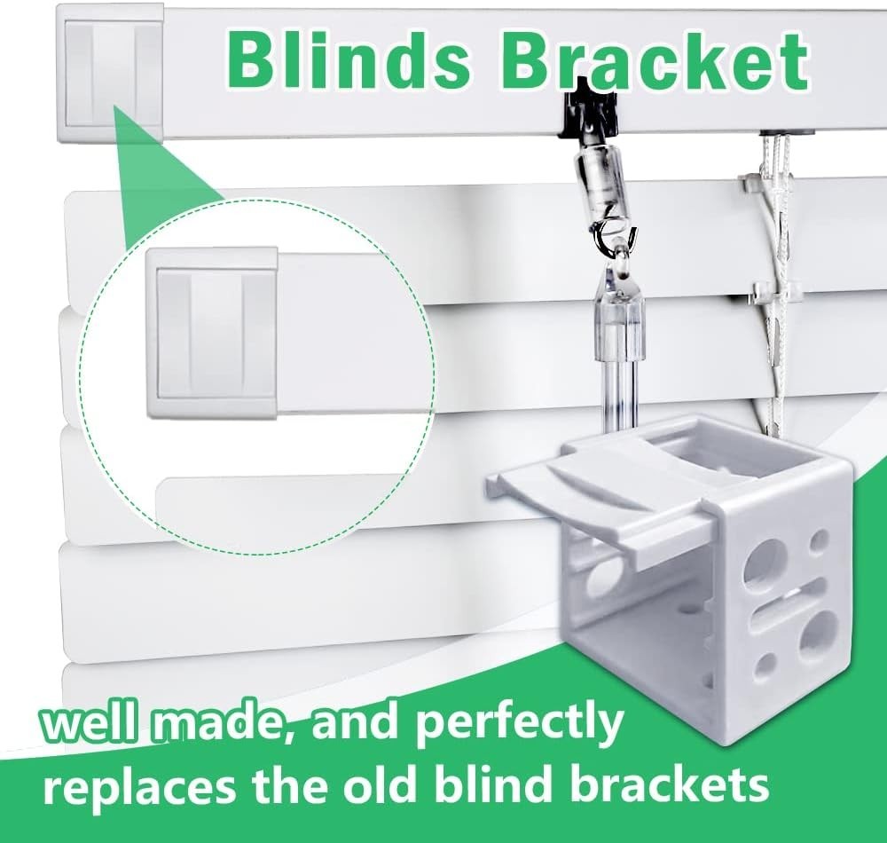 Mini Blind Brackets, 1 Inch White Brackets for Blinds, Mini Blinds Box Mounting