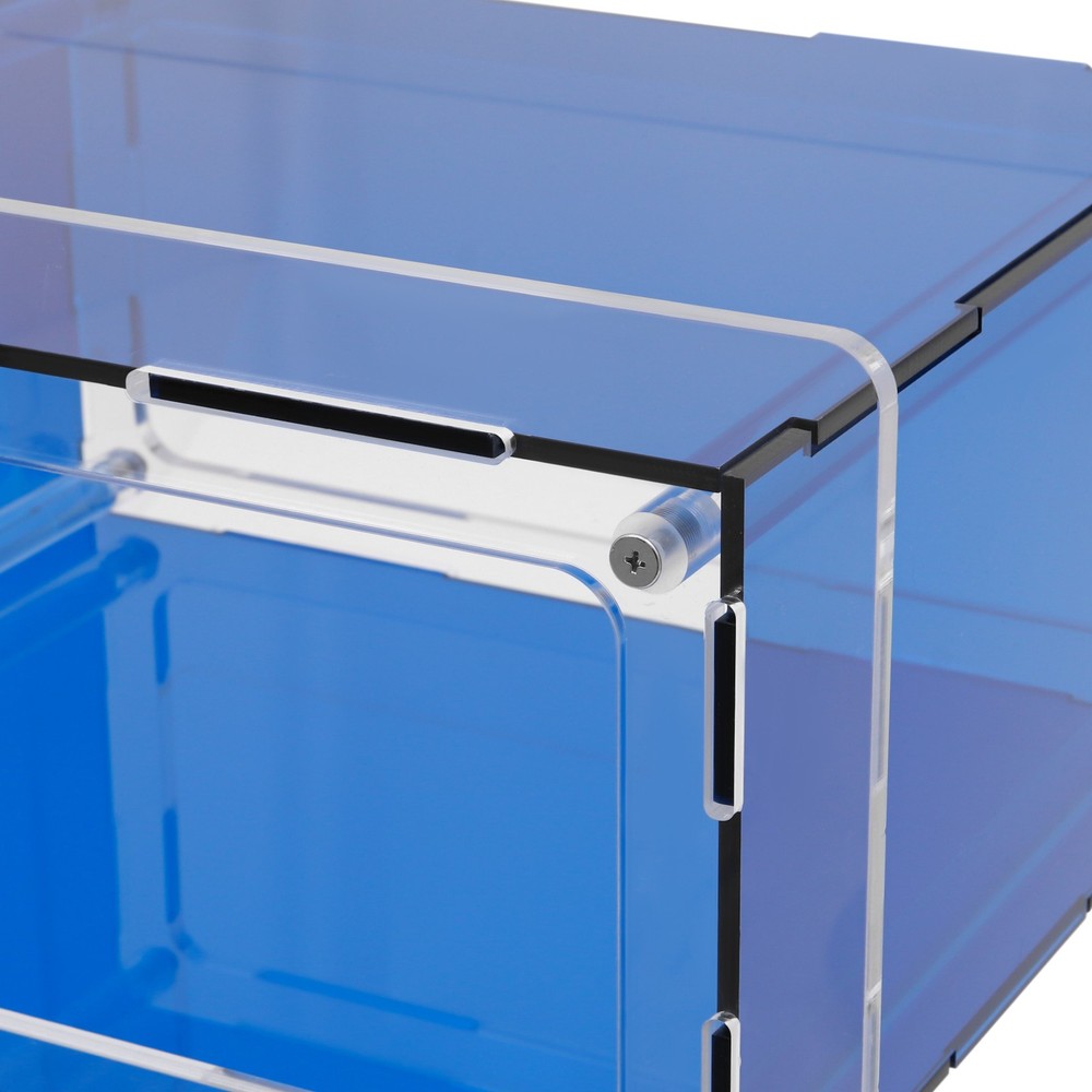 Blue Acrylic Side Table, Acrylic Nightstand, Rectangle Storage Shelf