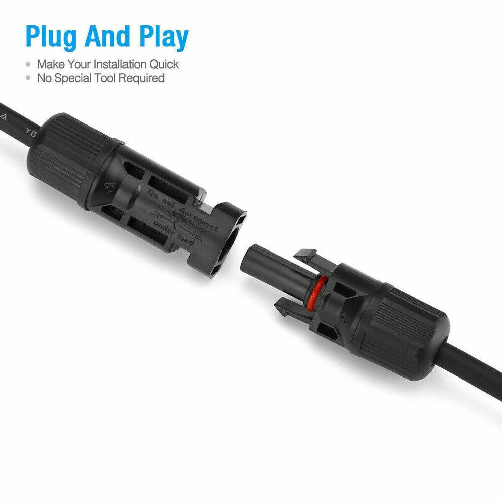 1 Pair Solar Connectors Y Branch Parallel Adapter Cable Wire Plug for SolarPanel