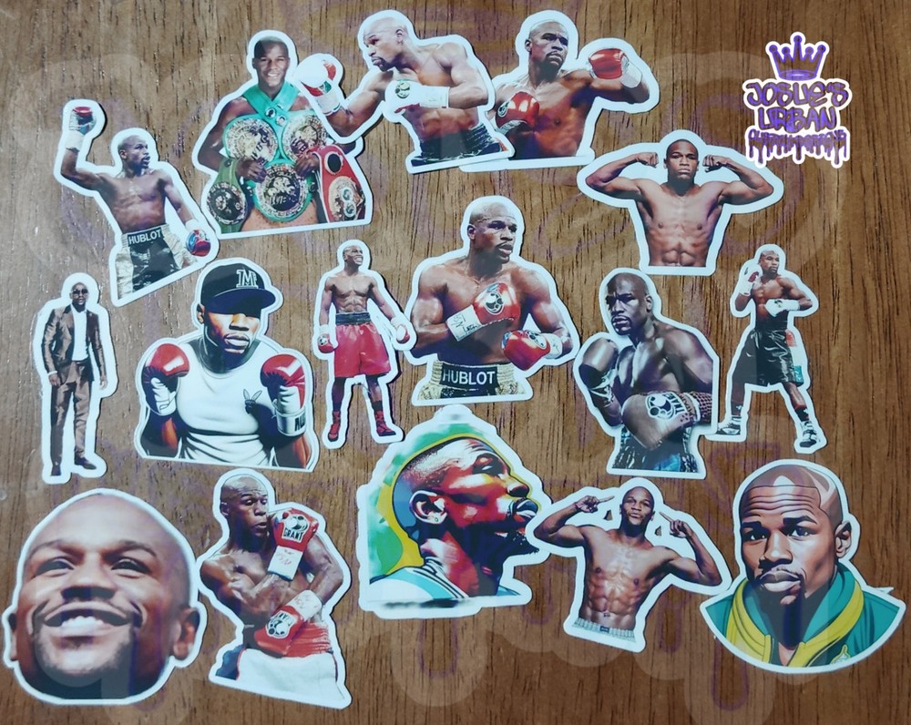 16 pcs Stickers: Floyd Mayweather Glossy Stickers