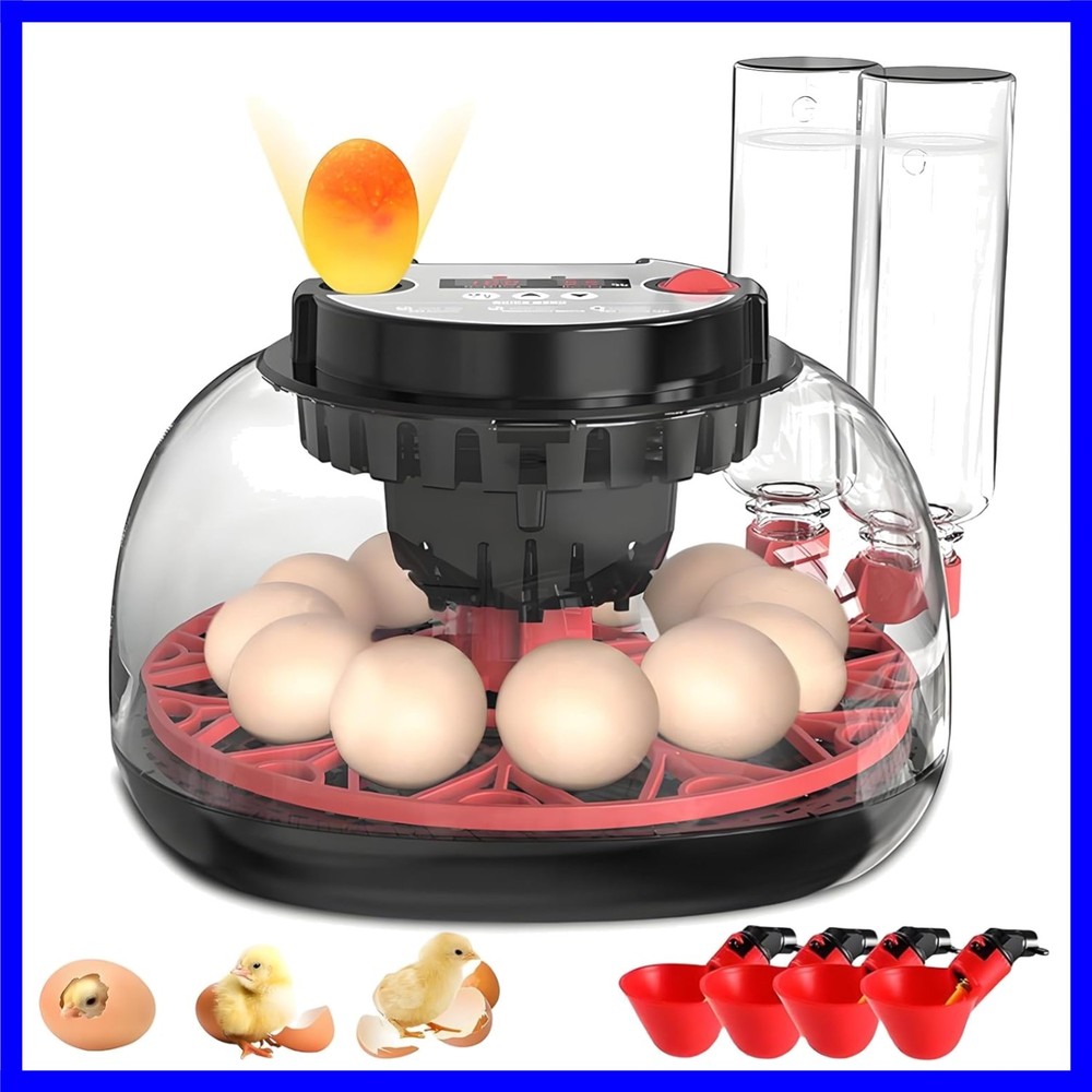 Incubators for Hatching Eggs, 12 Egg Incubator with Automatic Egg Turning and...