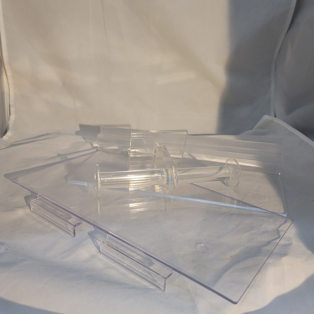 10 Assorted Clear Acrylic slat wall accessories