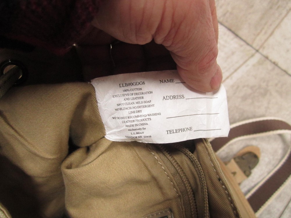 LL Bean Leather and Canvas Moose Mini Packpack Bag