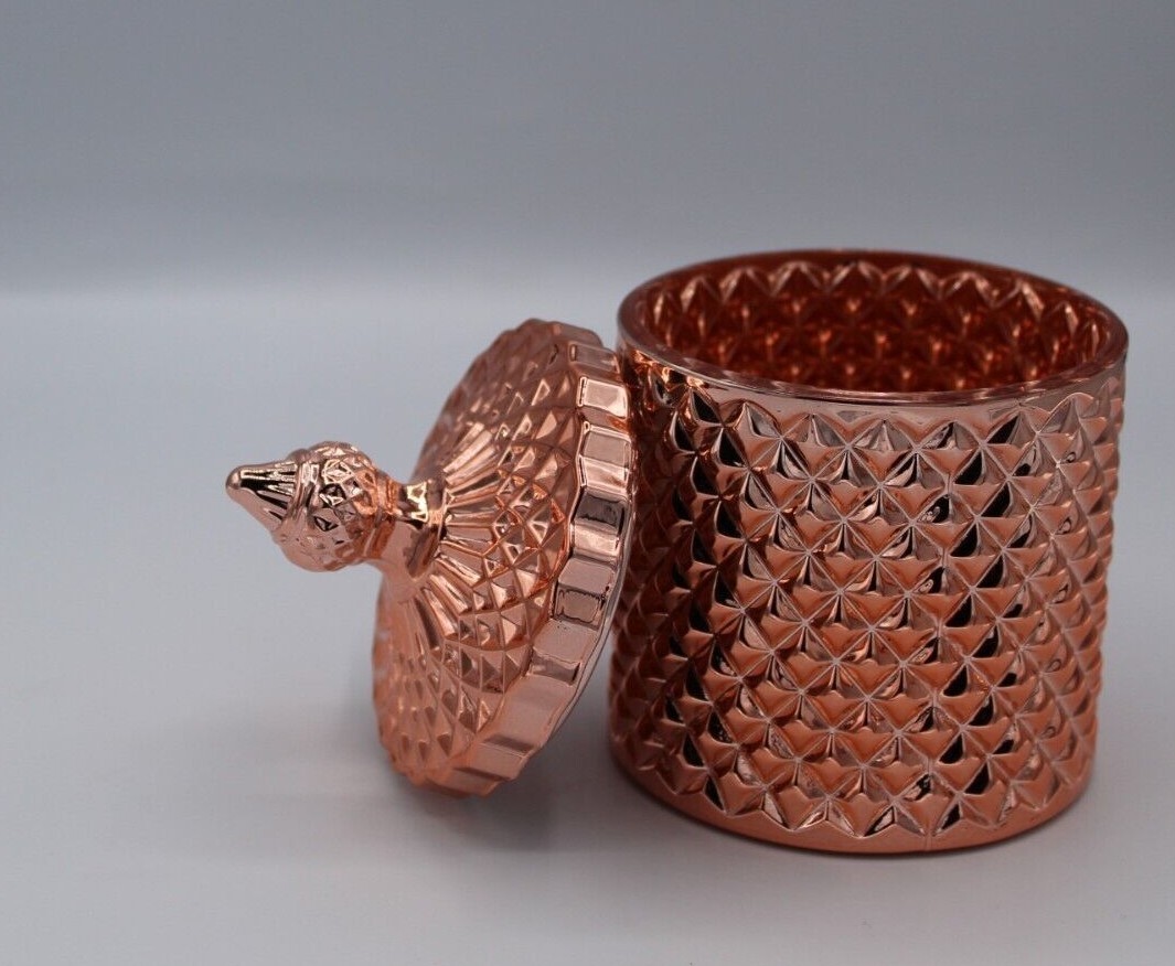 Elegant Candle Making Containers | 6 Beveled Glass Jars with Lids