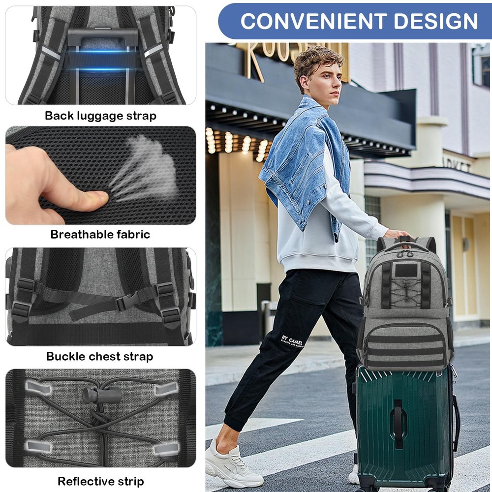 Laptop Lunch Backpack for Men - 40L Large Capacity Work Backpack with Lunch C...