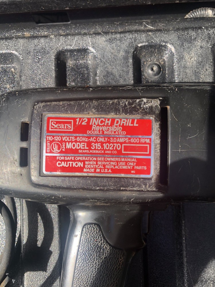 Sears 1/2” Drill Model 315.10270, Tested
