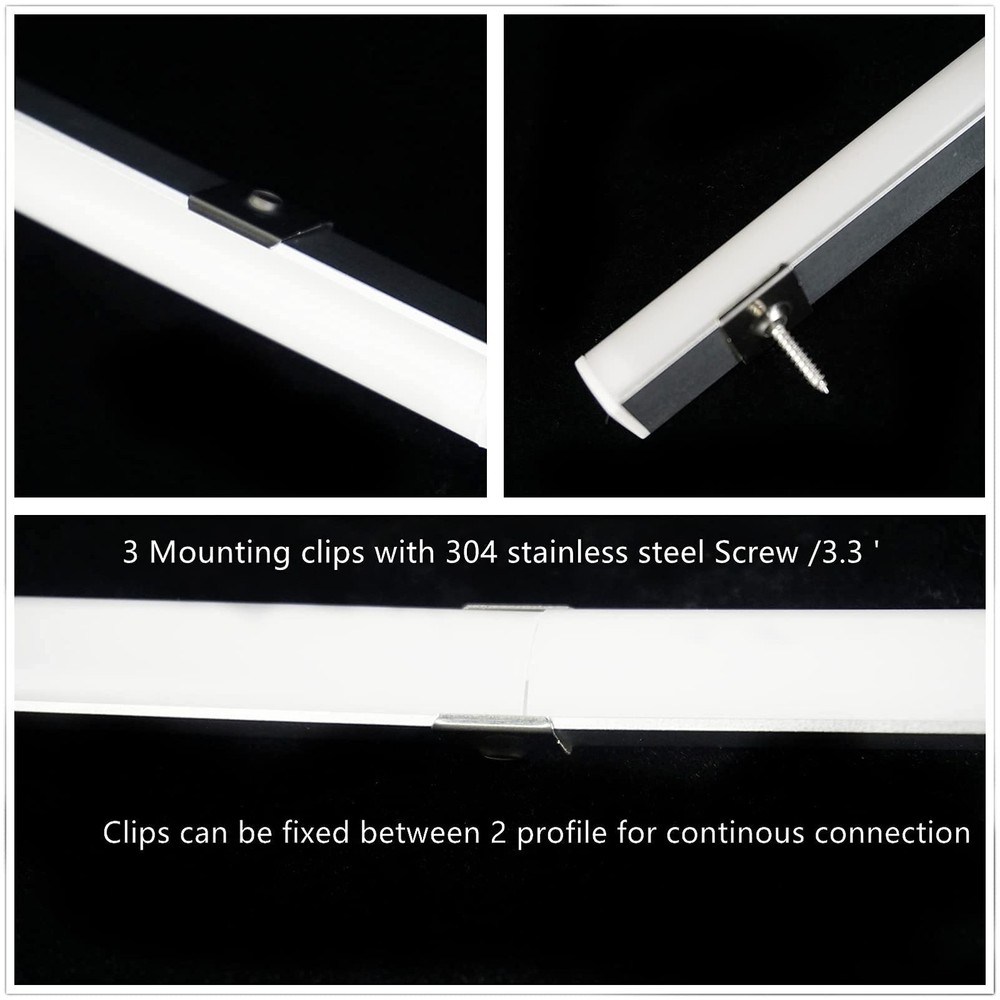 5-Pack 3.3FT 1Meter V Shape LED Strip Aluminum Channel Diffuser System, Extru...