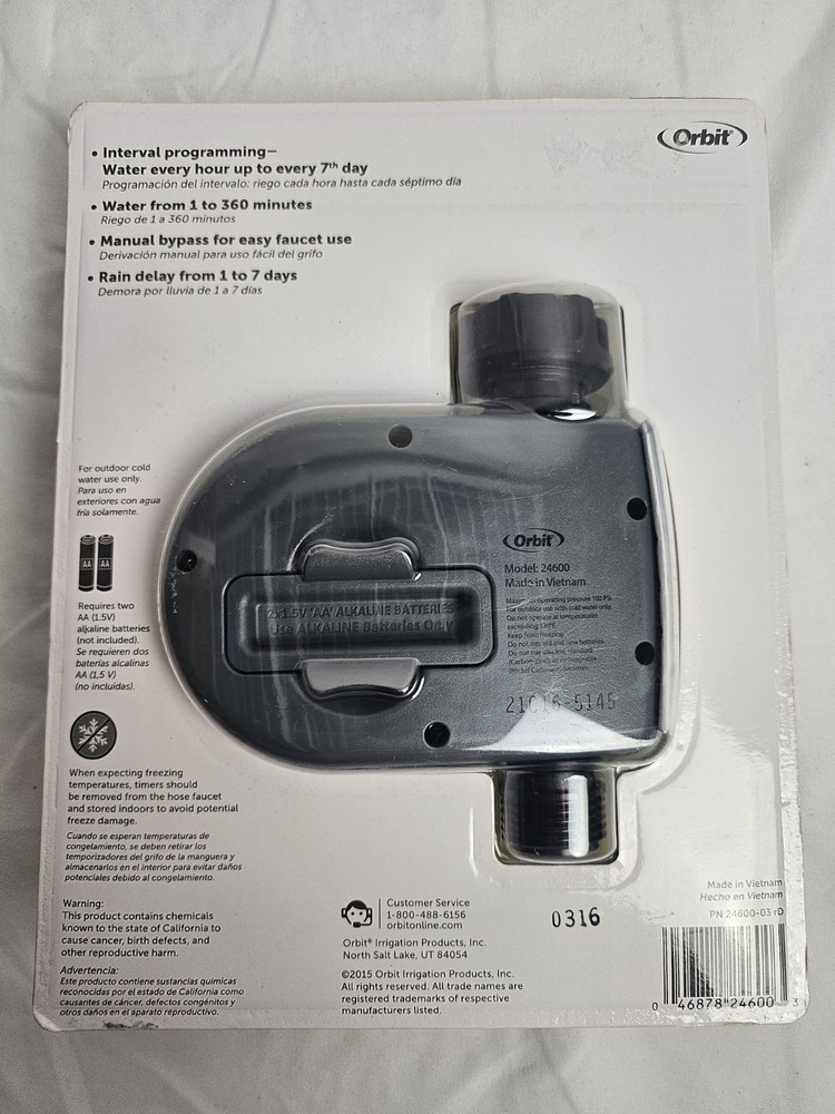 Orbit Conserve Digital Water Irrigation Timer 2 Outlet Programmable New