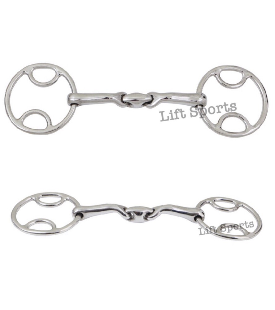 Horse Snaffle Bit  Bevel Loop Ring Wilkie Lozenge Fat Stainless Verbindend Angle