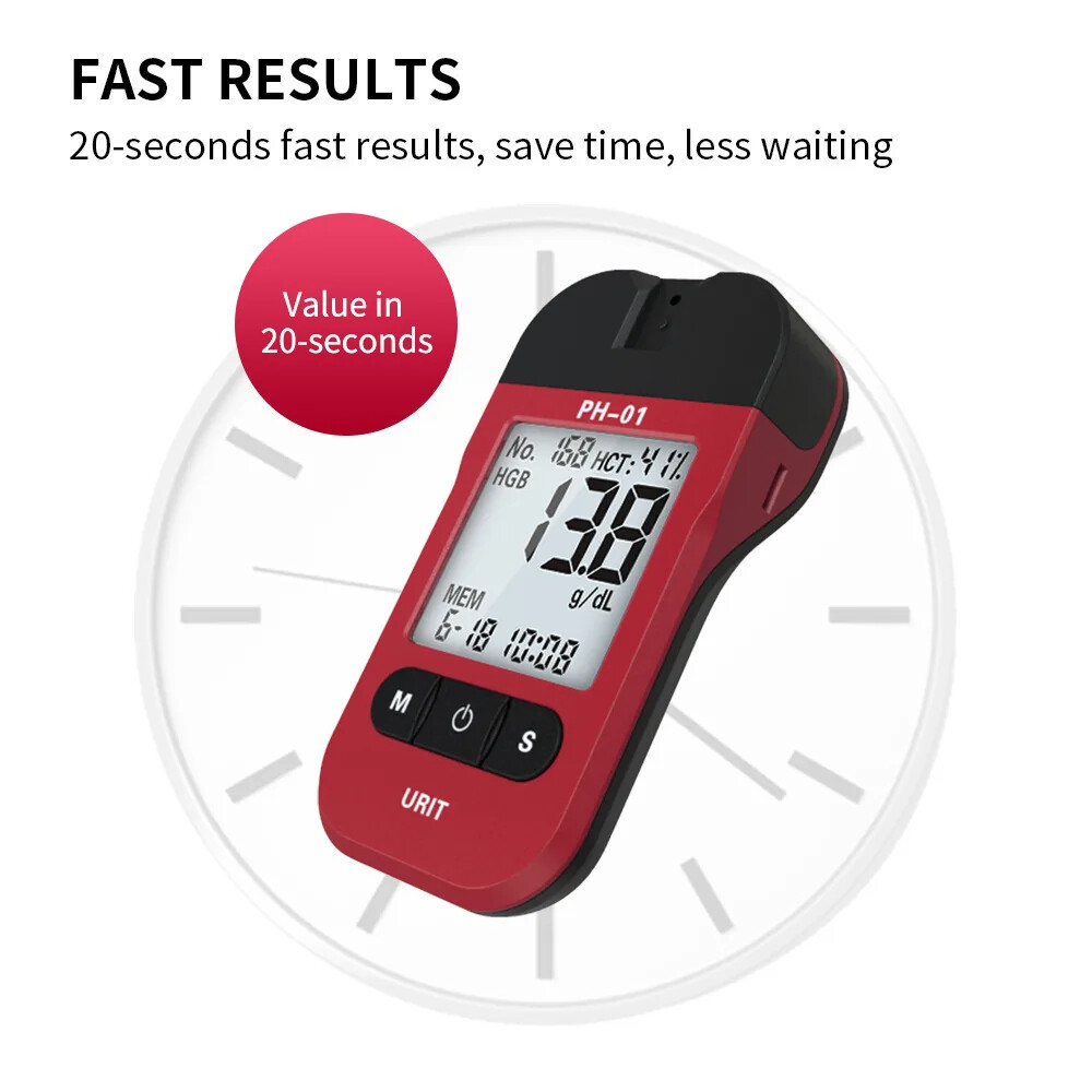 Portable Medical Hemoglobin Analyzer With 50 Testing Strips Kit