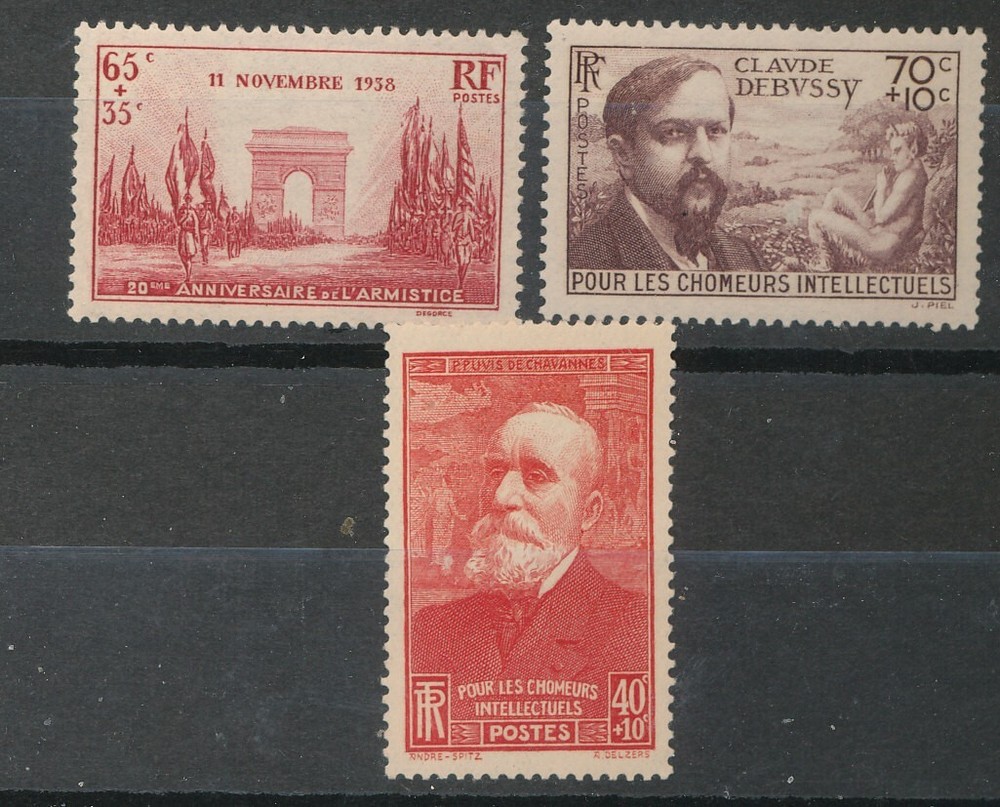 Frankreich: Nr. 434+450+451 postfrisch
