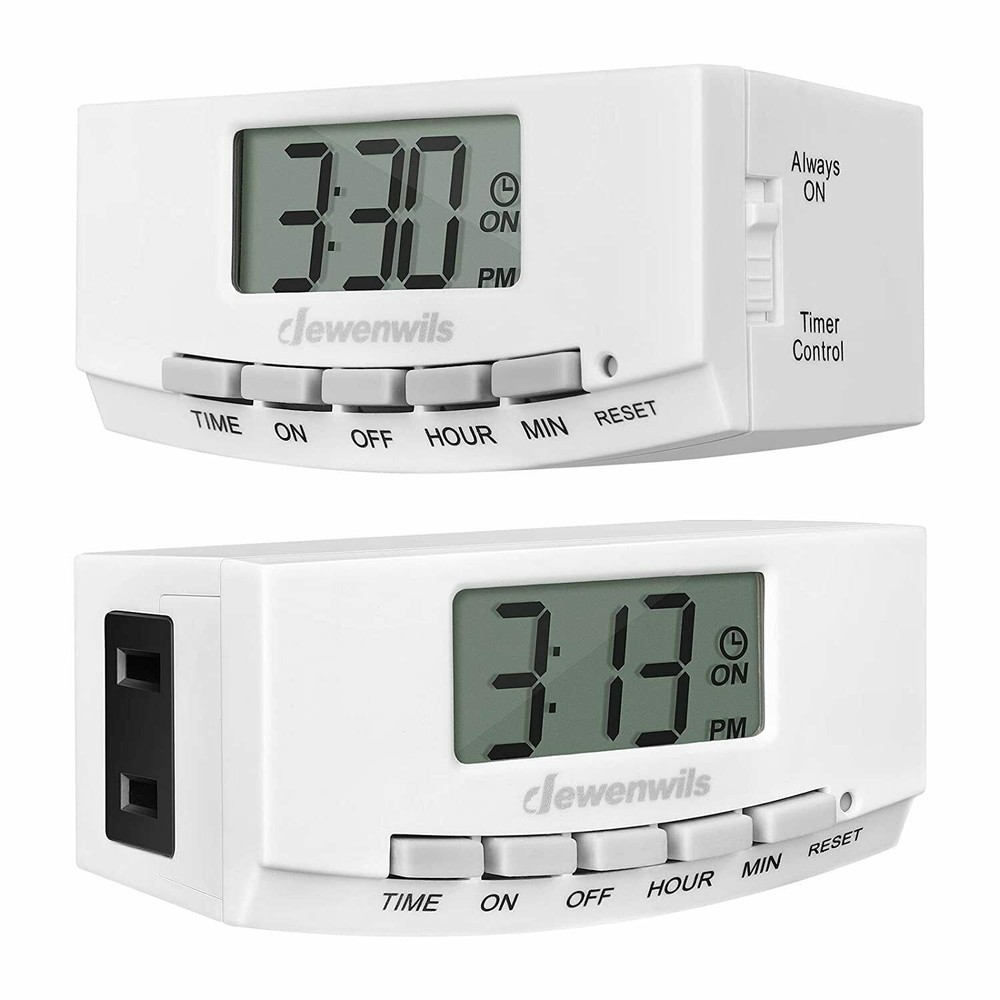 DEWENWILS Indoor Outlet Timer Plug in Light Timer 24-Hour Timer Switch 2 Pack