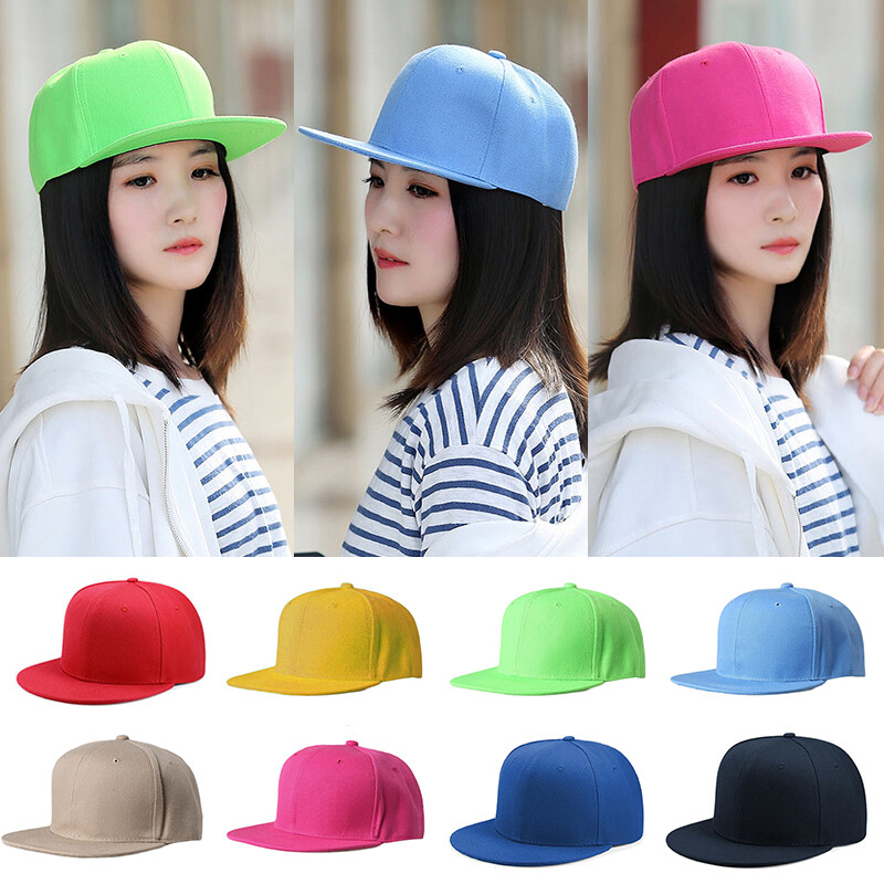 Snapback Hat Flat Baseball Cap Trucker Solid Plain Blank Men Womens Hip Hop Army
