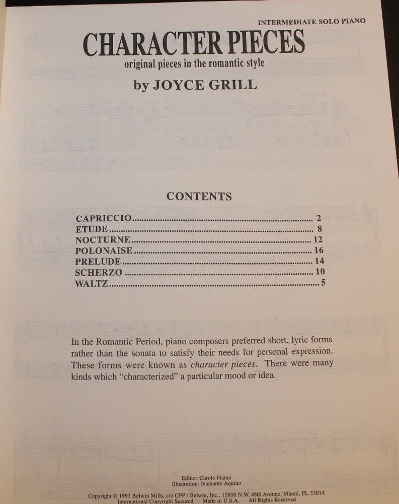 Character Pieces by Joyce Grill Belwin Studios