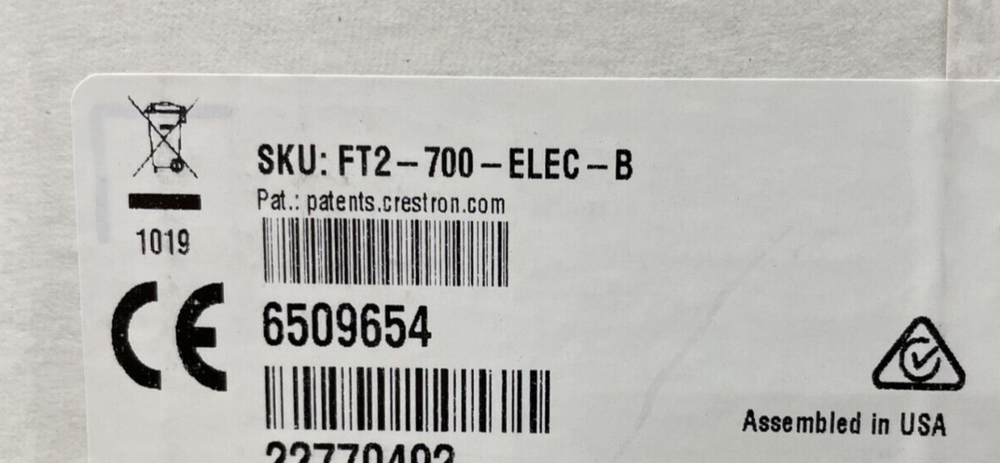 Crestron FT2-700-ELEC-B FlipTop Electrical Cable Management System (Black)