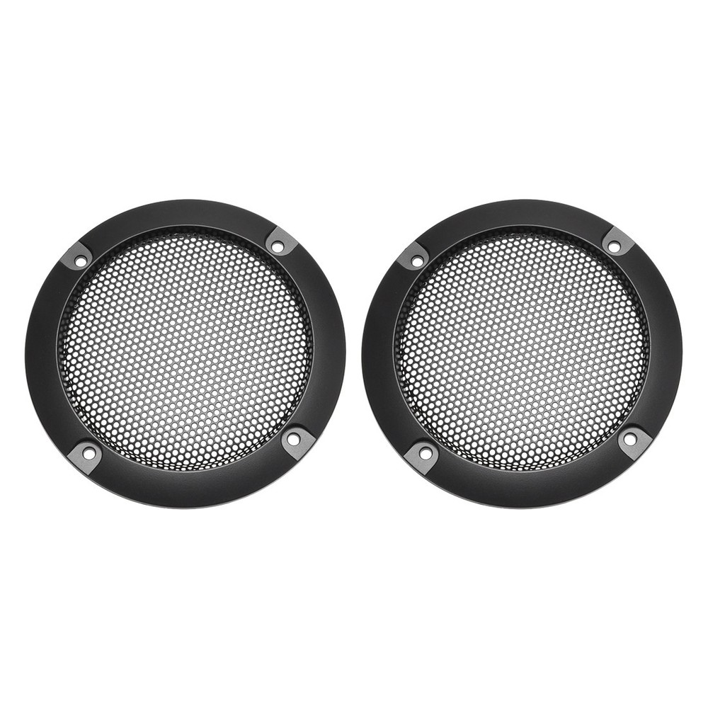 2 x Grill Cover 2 Inch Mesh Decorative Circle Subwoofer Guard Protector Black