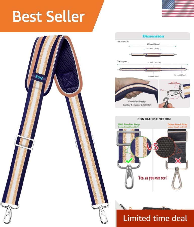 Shoulder Strap, 57" Padded Adjustable Shoulder Bag Straps Replacement for Bag...