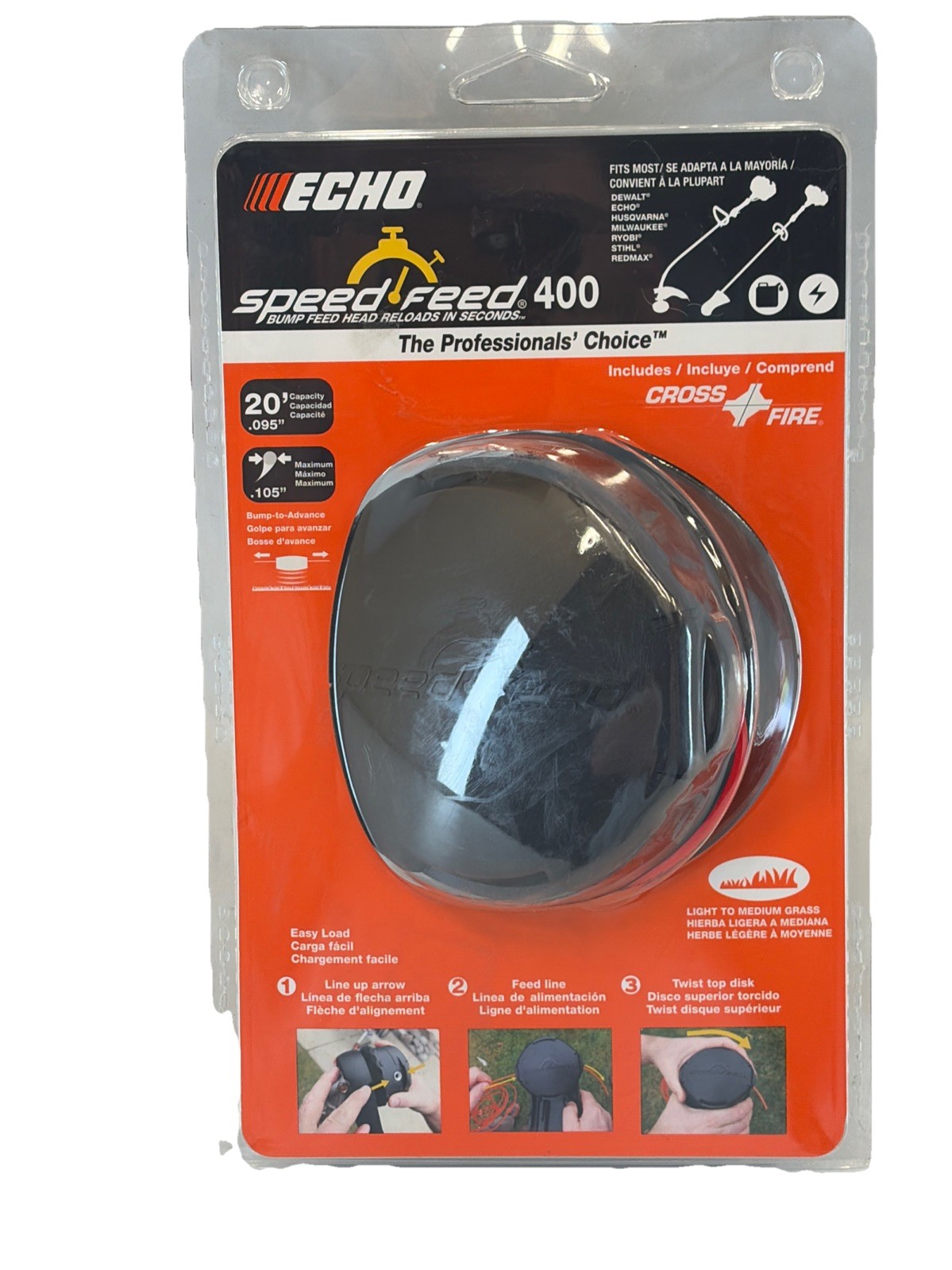 ECHO Speed Feed 400 Trimmer Head  Bump Feed Fits Most Brands Accepts .080-.105
