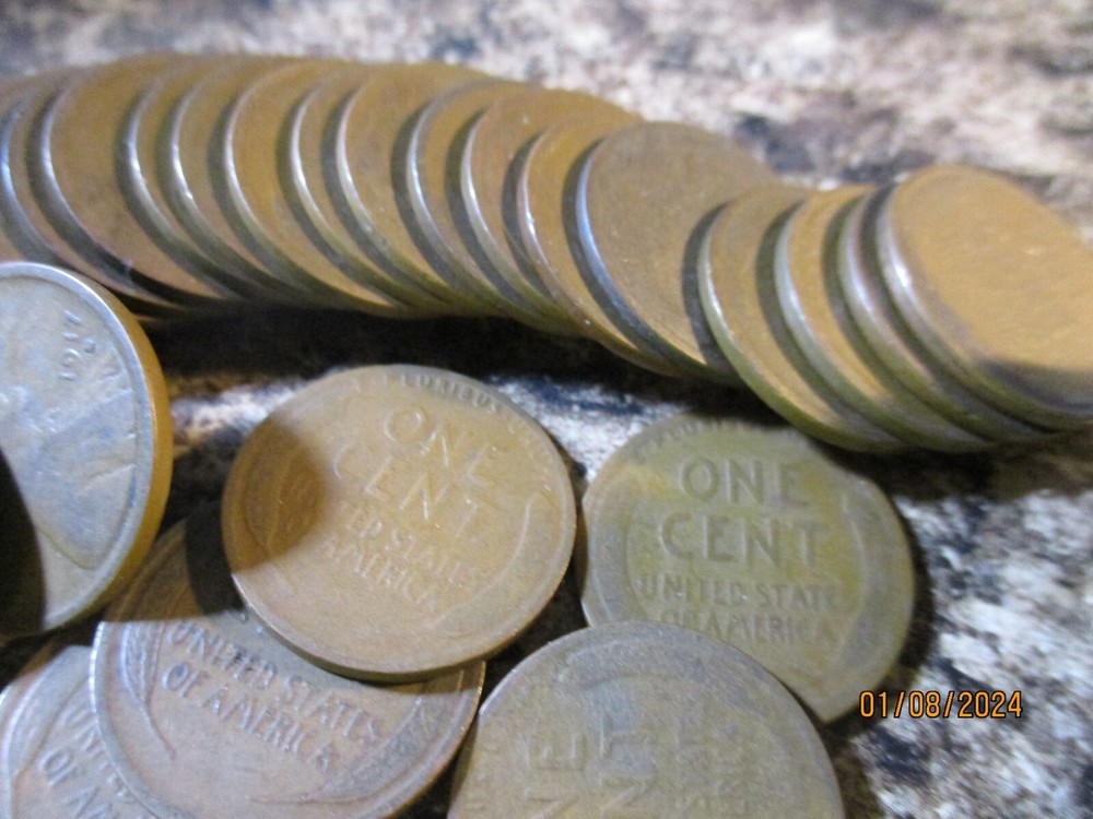 1917-D LINCOLN WHEAT CENT ROLL GOOD + TT1