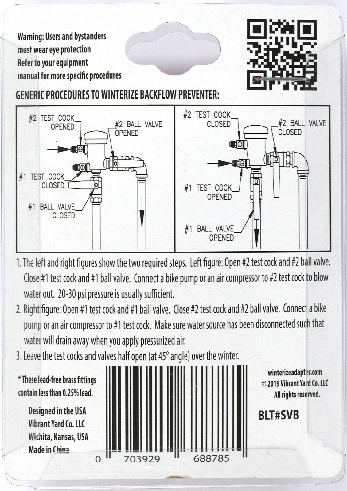 Schrader Valve to SAE 45-degree Flare | Winterize Backflow Preventer & Sprinkler