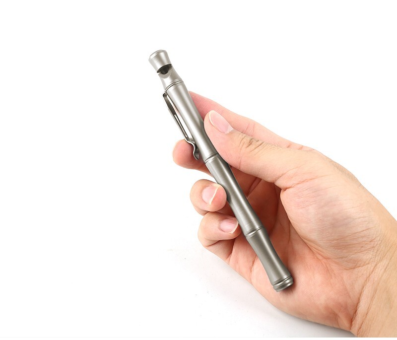 Titanium Survival Whistle Ballpoint Pen – Camping Gear Gift & Collectible Tool