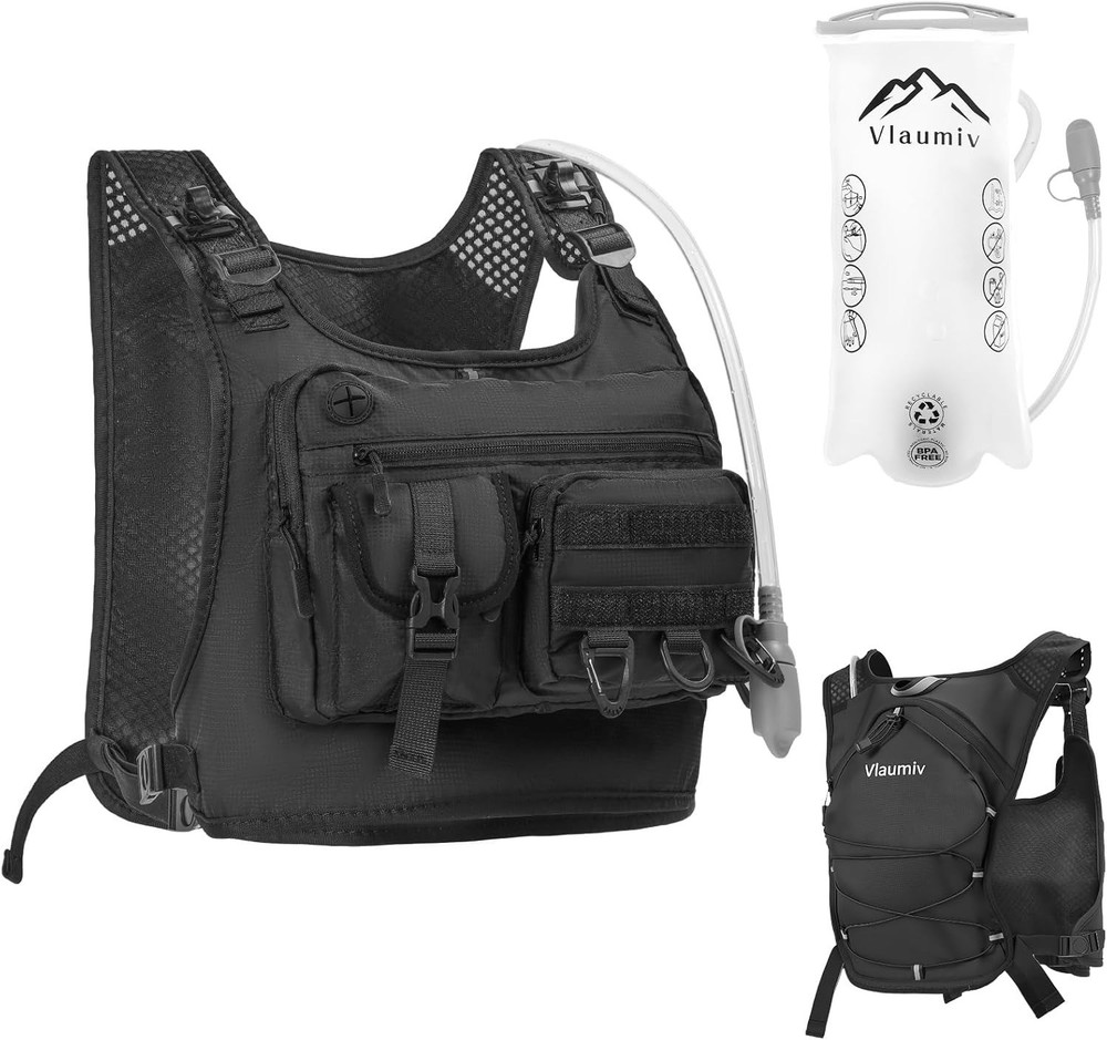 Running Vest with 2L Water Bladder, Hydration Backpack with Adjustable Straps