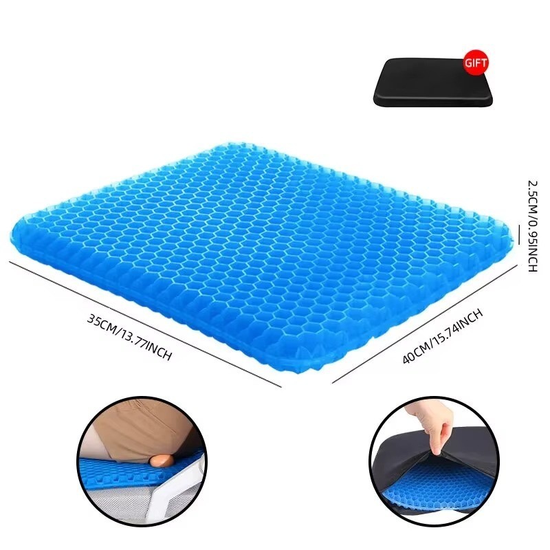 Honeycomb Gel Seat Cushion 2.5″ Thick Cooling Comfort Support for Chair Car