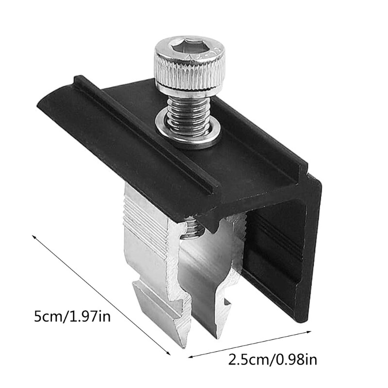 6Pcs Solar Panel Mount Clamps Panel Bracket Aluminum Mounting Accessories