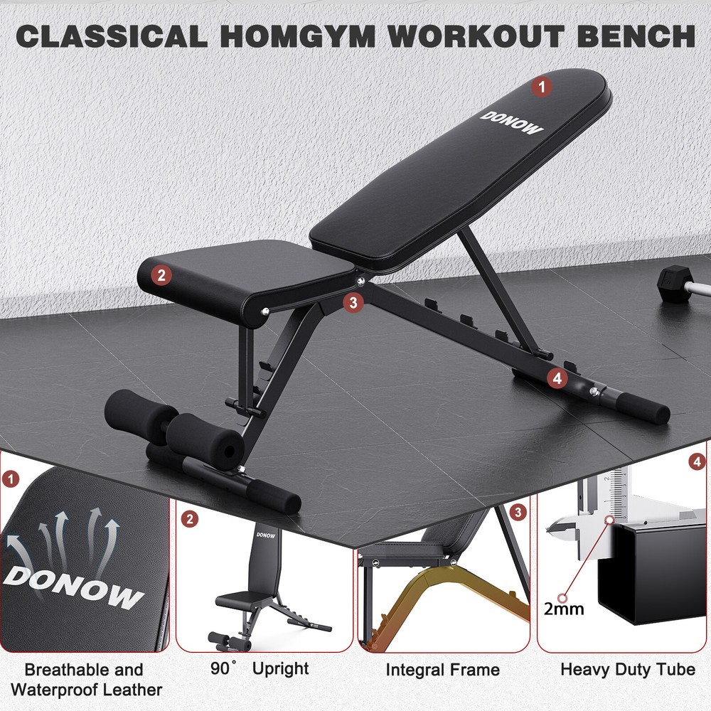 Olympic Weight Bench Pres with Squat Rack Adjustable Workout Bench with Rack