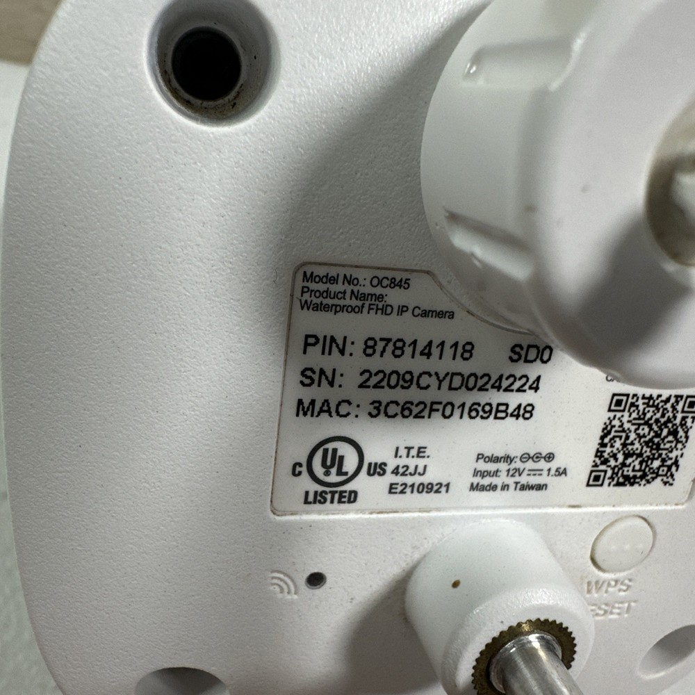 ADT OC845 1080p Wireless Outdoor Security Camera - White