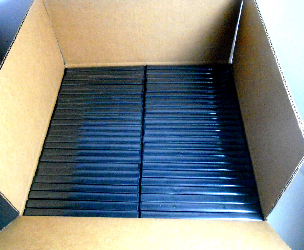 (50) Black empty standard replacement single DVD cases boxes 14 mm disc