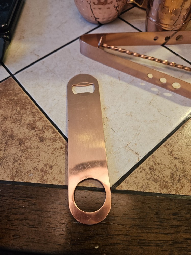 Hammered Copper Bar Tools Drink Mix Set