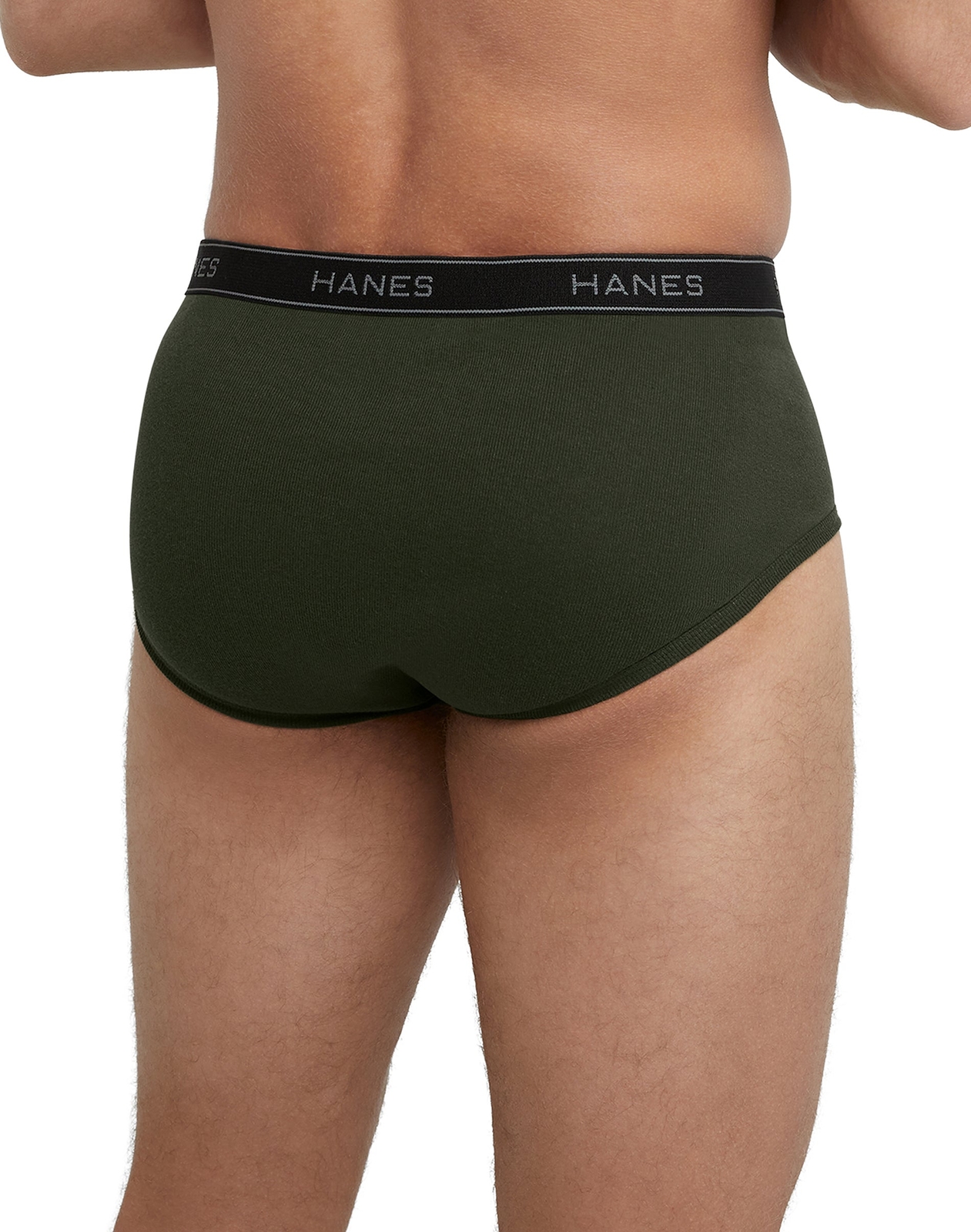 Hanes Men's 6-Pack Brief Underwear Mid Rise Tagless Wicking Comfort Flex Waist