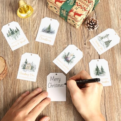 48 Pc Modern Christmas Gift Tags with String