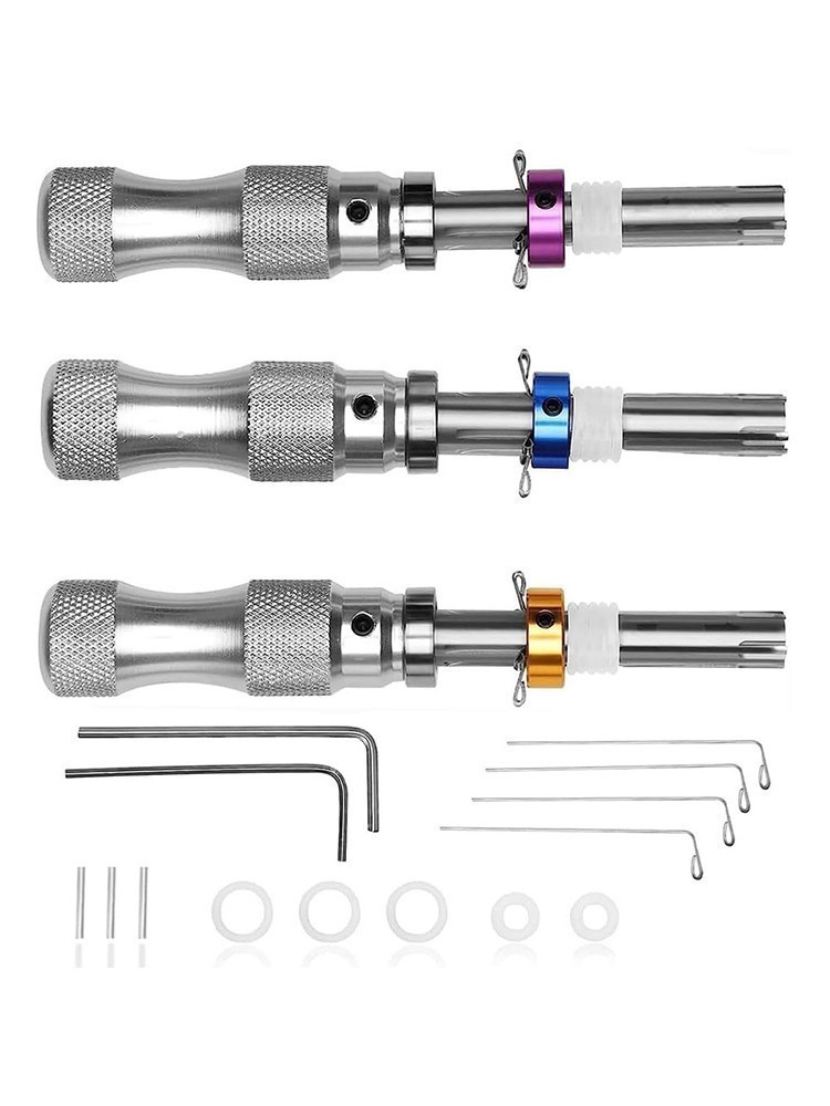 3PC 7 Pin Advanced Tubular Lock Tool Set For Padlock Hook Tool Seal Pick Puller