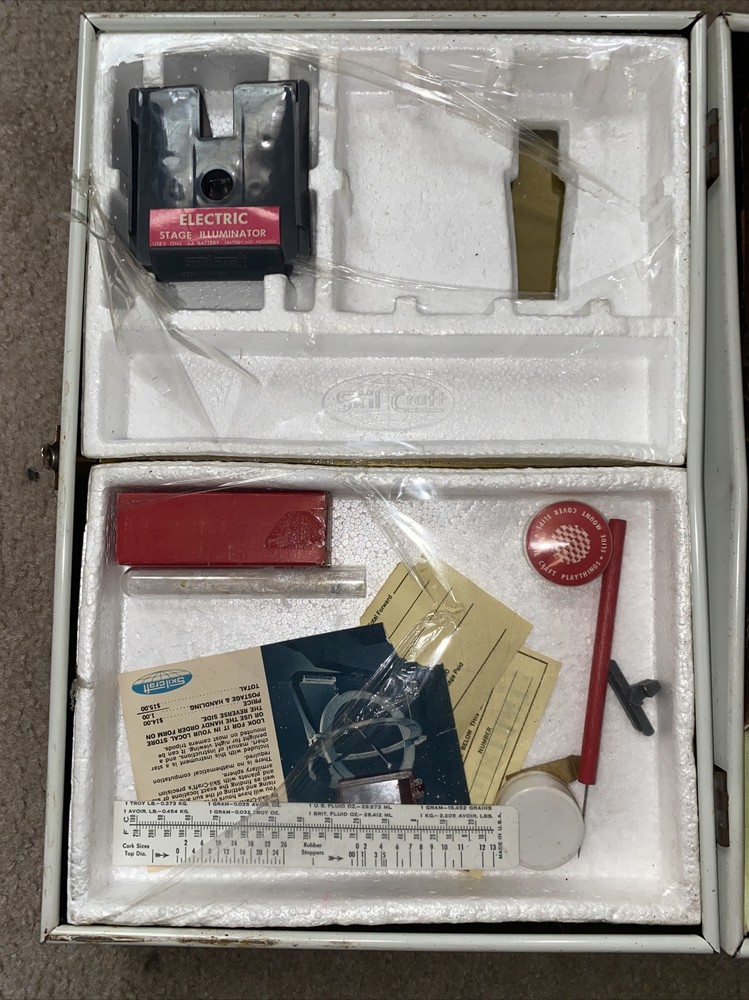 Vintage SKILCRAFT MICROSCOPE LAB Science Experiment 1960's Era