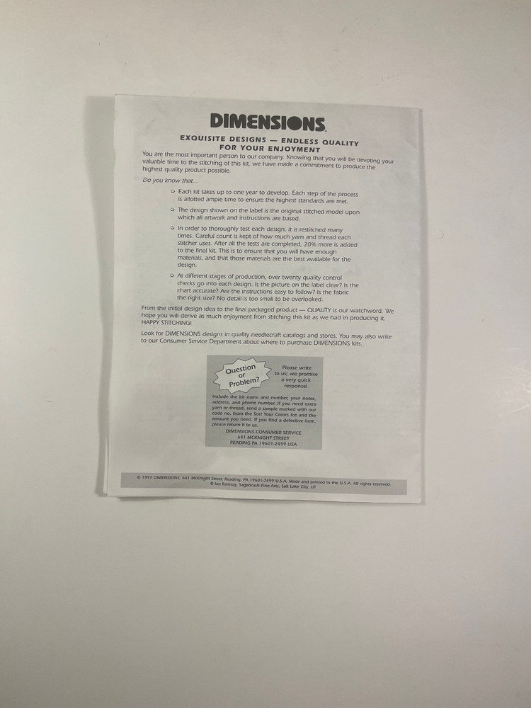 Dimensions Needlepoint Kit #2453 "The Lighthouse" - Started