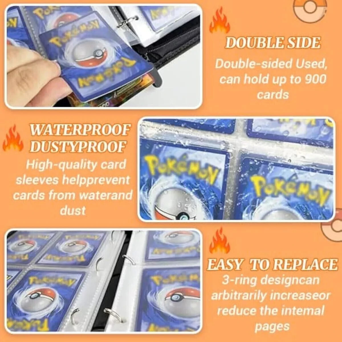 Bulbasaur Venusaur Card Binder for Pokemon Cards Holder 400 Cards w/ 50 Sleeves