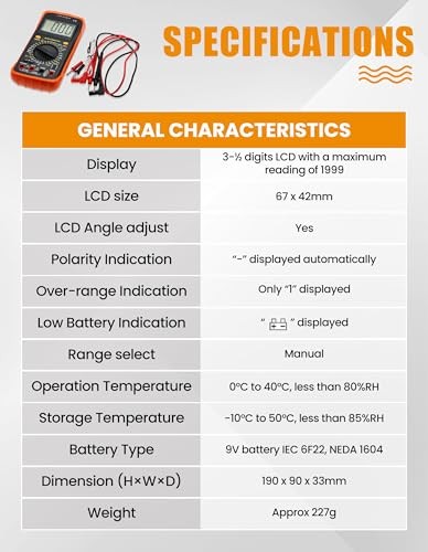 Digital Multimeter Tester Portable Multimeter Multi Testers for Model 1
