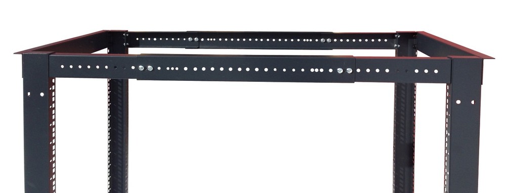 18U 4 Post Open Frame 19" Network Server Rack on Caters Adjustable Depth 24"-37"