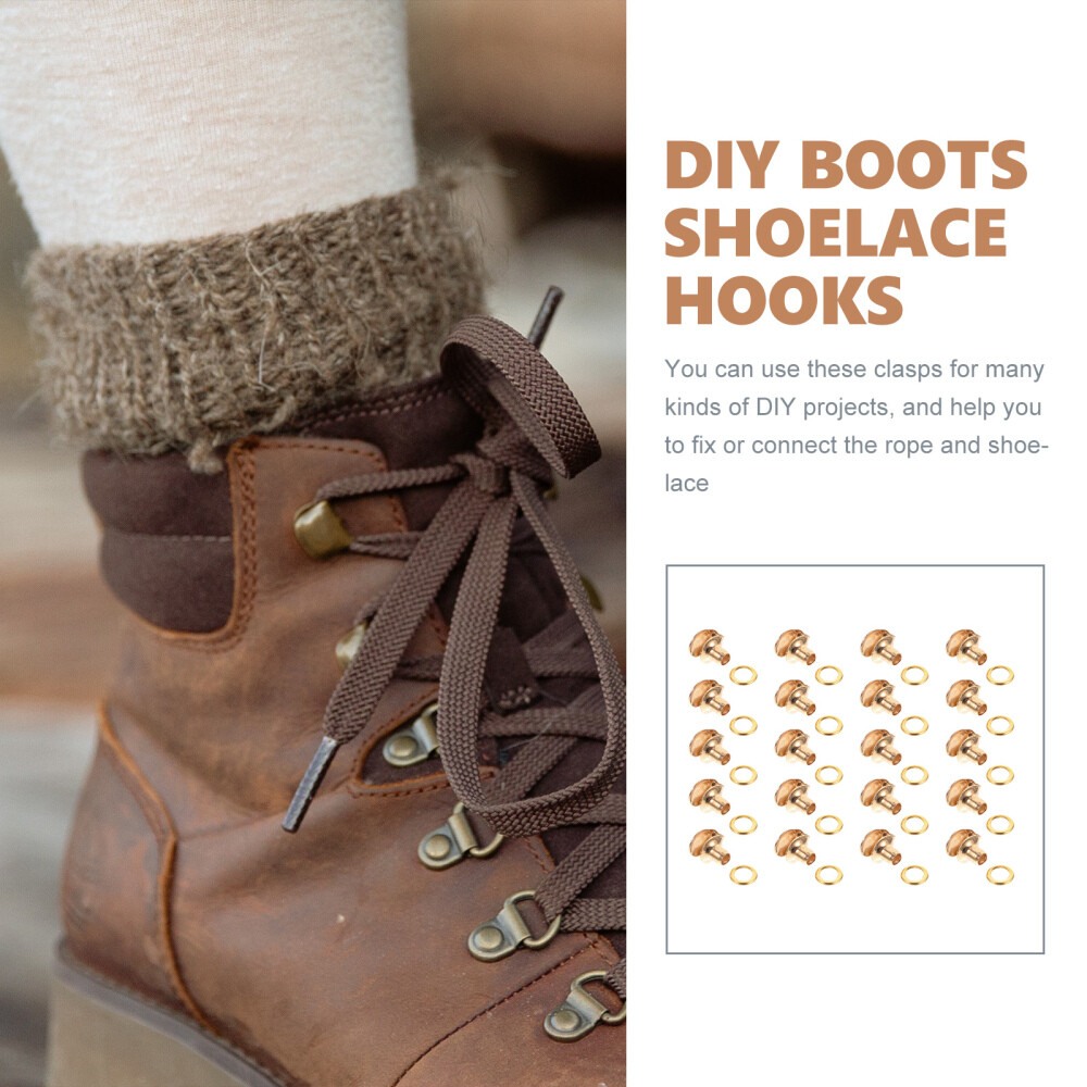 20 Pcs Boot Hooks with Rivets Eyelets Shoe Boots DIY Buckle