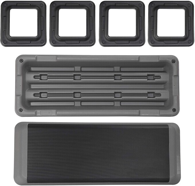 43'' Exercise Aerobic Step Platform Adjustable Fitness Stepper w/4 Risers Grey